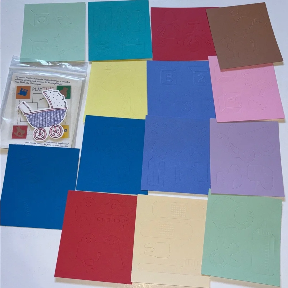 Creative Memories Baby Carriage Die Cut Shapes - Multicolor 1999